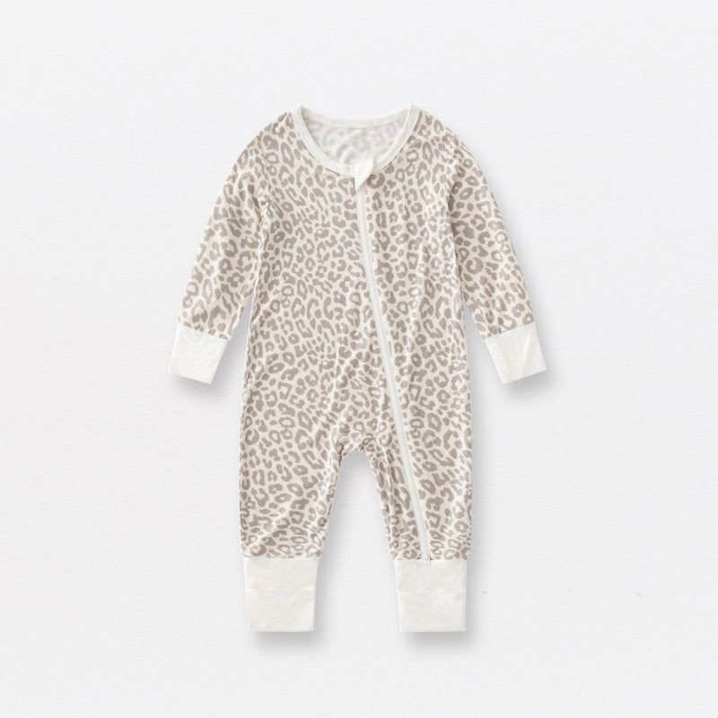 Bamboo jammies One-piece baby bamboo fiber printed crawling suit