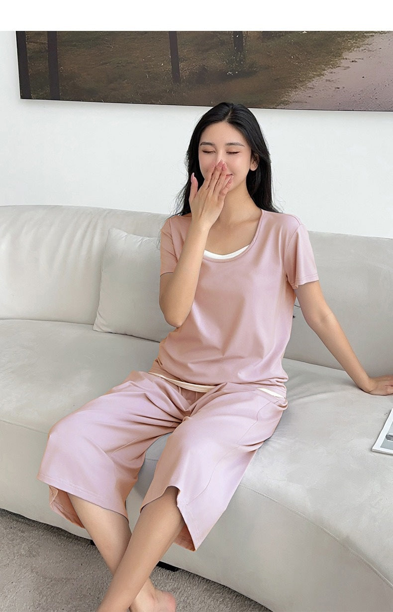 Modal maternity sleepwear with pad