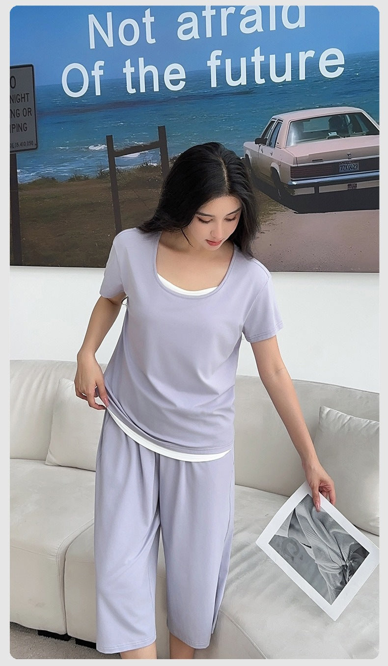 Modal maternity sleepwear with pad