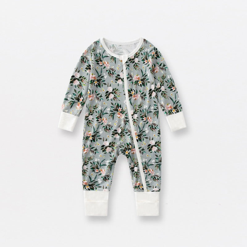 Bamboo jammies One-piece baby bamboo fiber printed crawling suit
