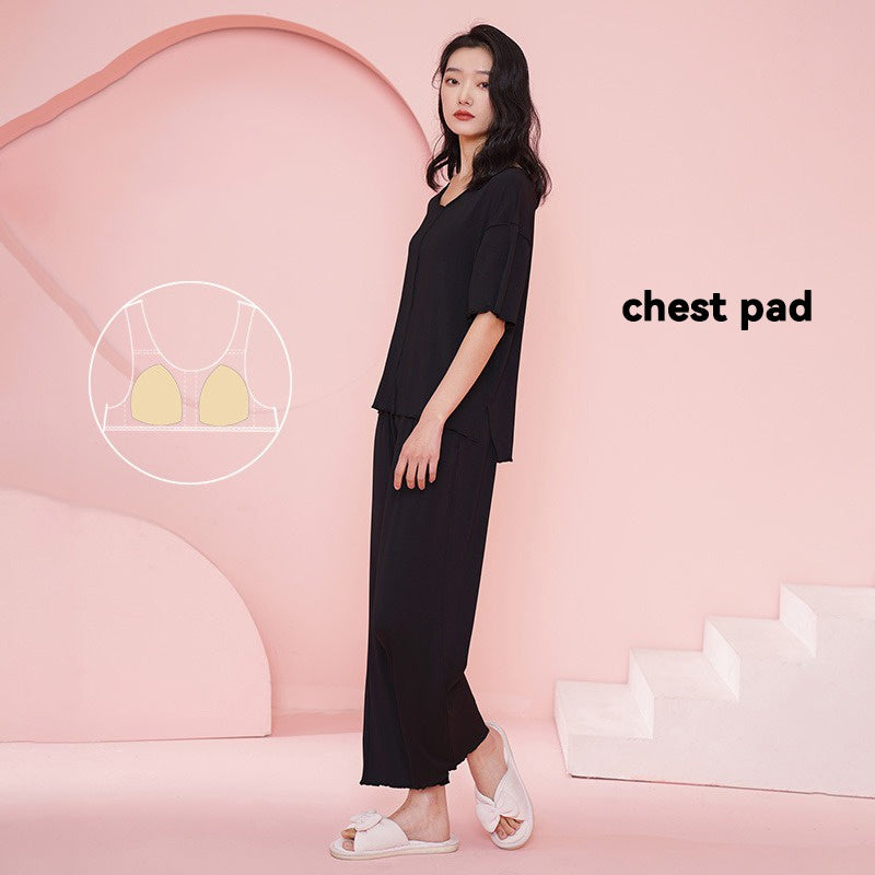 Modal maternity sleepwear with pad