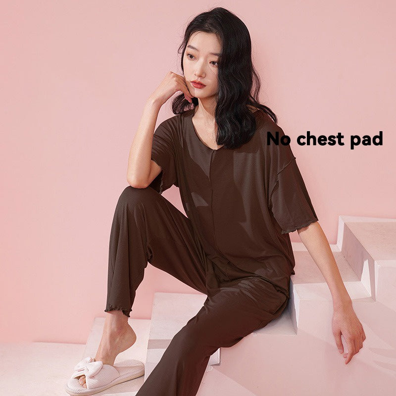 Modal maternity sleepwear with pad