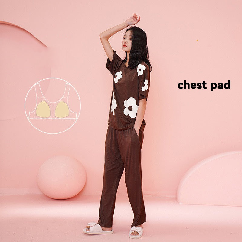 Modal maternity sleepwear with pad