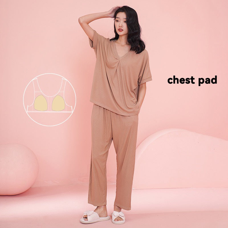 Modal maternity sleepwear with pad