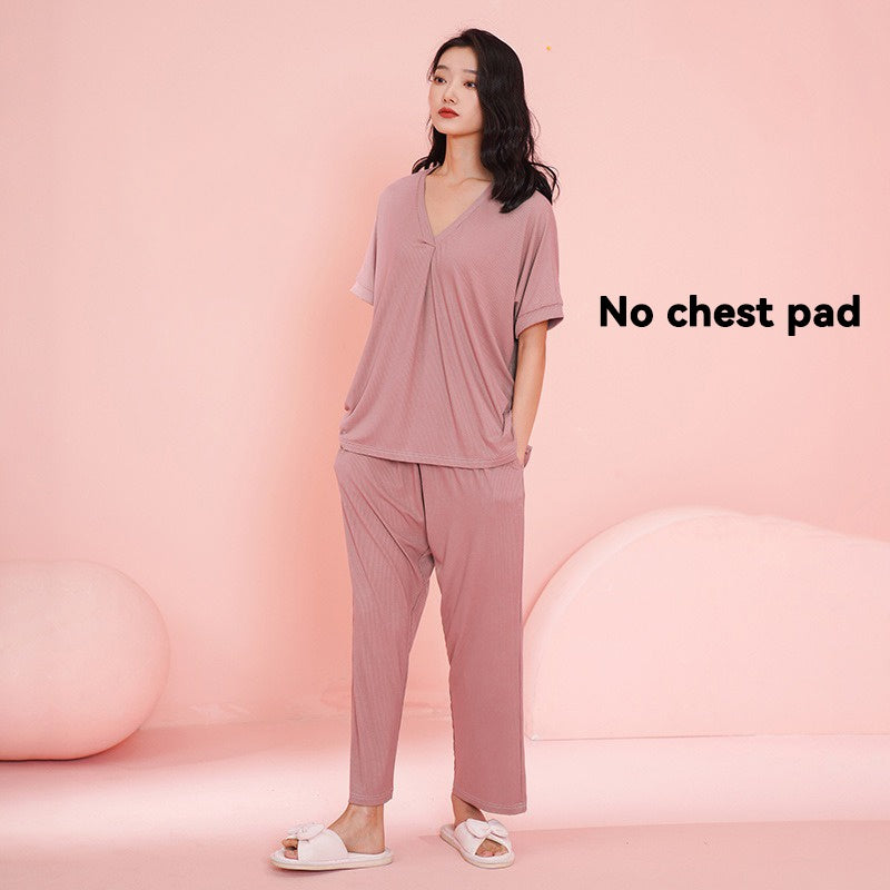 Modal maternity sleepwear with pad