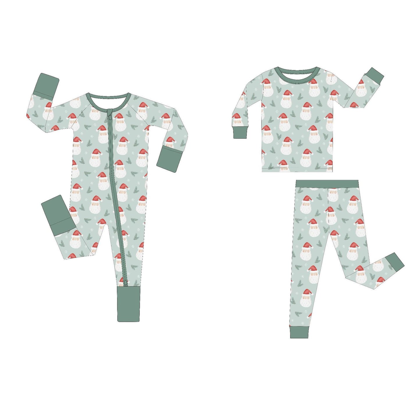 Christmas Santa Claus bamboo fiber baby long-sleeved bodysuit romper