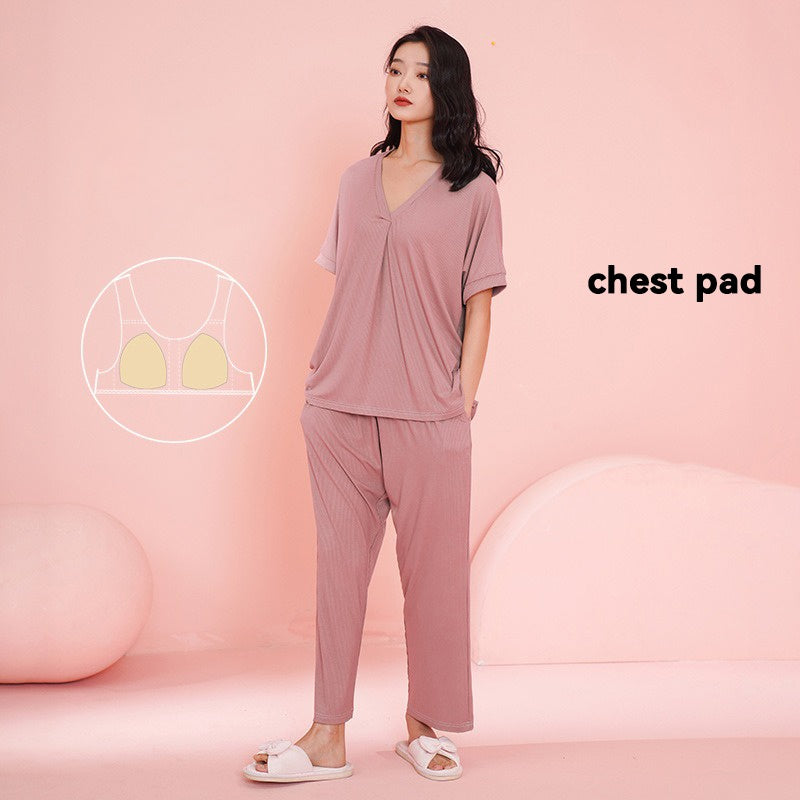 Modal maternity sleepwear with pad