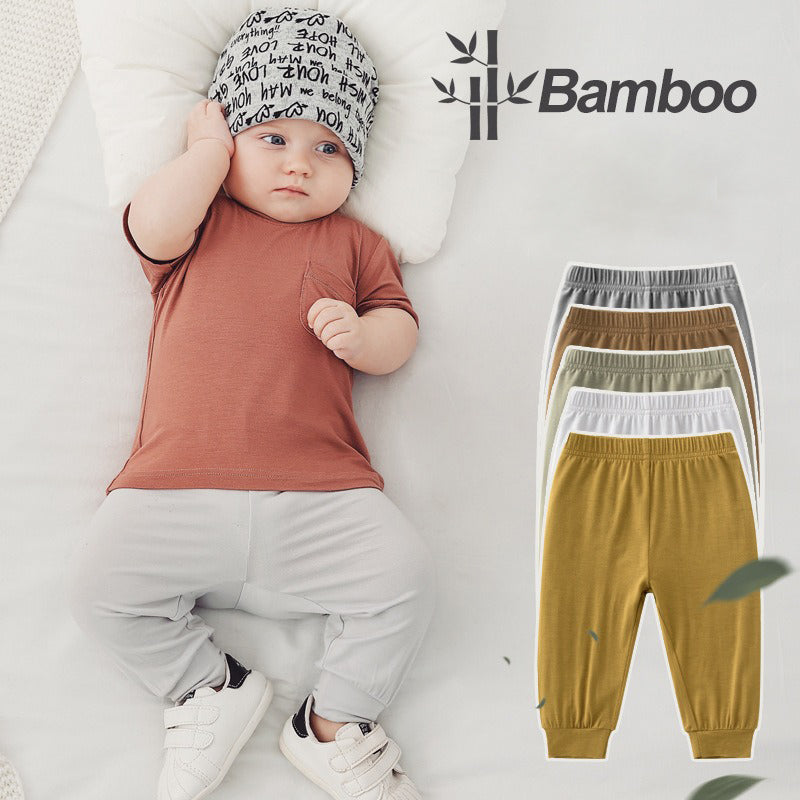 Bamboo-joint cotton trousers for infants and toddlers