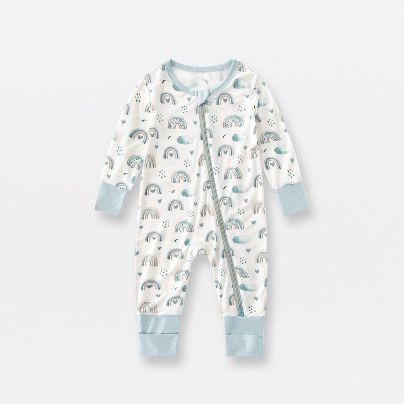 Bamboo jammies One-piece baby bamboo fiber printed crawling suit