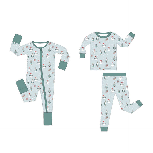 Christmas snowman bamboo fiber baby long-sleeved bodysuit romper