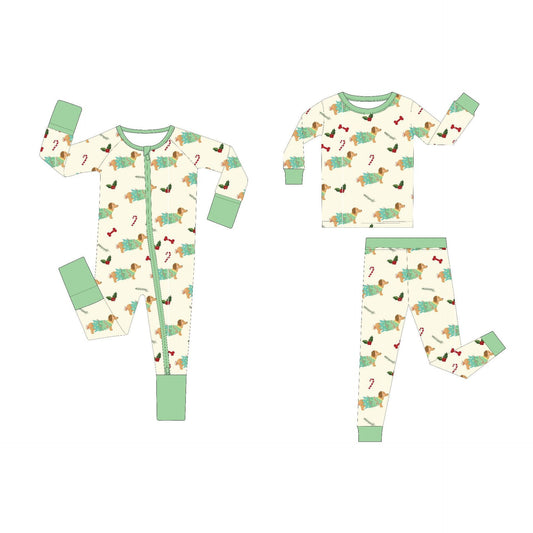 Christmas puppy bamboo fiber baby long-sleeved bodysuit romper