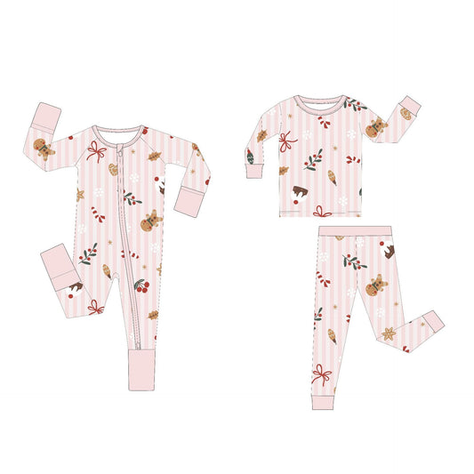 Christmas cookie bamboo fiber baby long-sleeved bodysuit romper