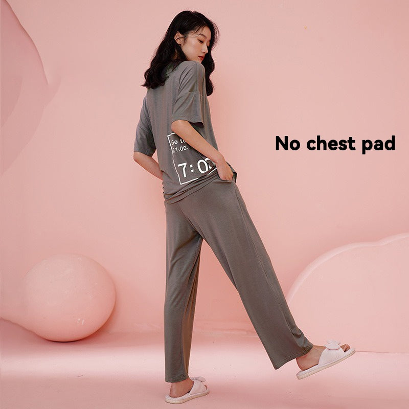 Modal maternity sleepwear with pad