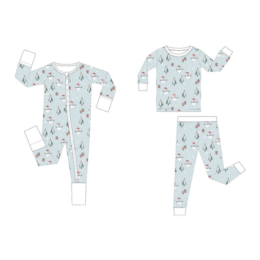 Christmas snowman bamboo fiber baby long-sleeved crawling suit